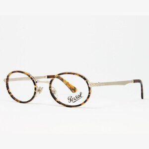 Persol PO2452V-1076 Unisex Eyeglasses Gold Havana 48mm Oval Metal